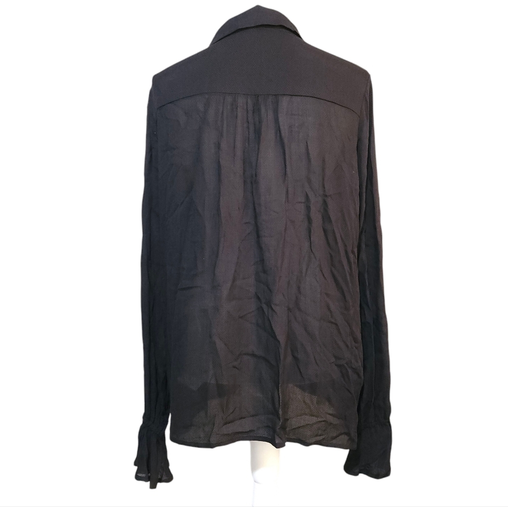 Women's Stetson Rayon Twill Solid Western Blouse - Black - Picture 2 of 6